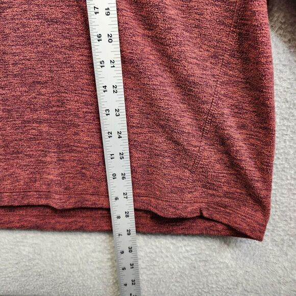 Eddie Bauer Sweater Mens L Red Heathered 1/4 Zip Pullover Fleece Hiking Trails - Picture 9 of 11